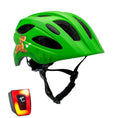 Indlæs billede i gallerifremviser, Crazy Safety Cykelhjelm Grøn / M (54-58cm) Friends børnehjelm med lys
