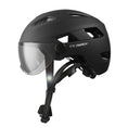 Indlæs billede i gallerifremviser, Crazy Safety Cykelhjelm Mat sort / M/L (55-61cm) OAK E-Bike cykelhjelm med UV visir, LED lys, refleksstropper og Fidlock spænde