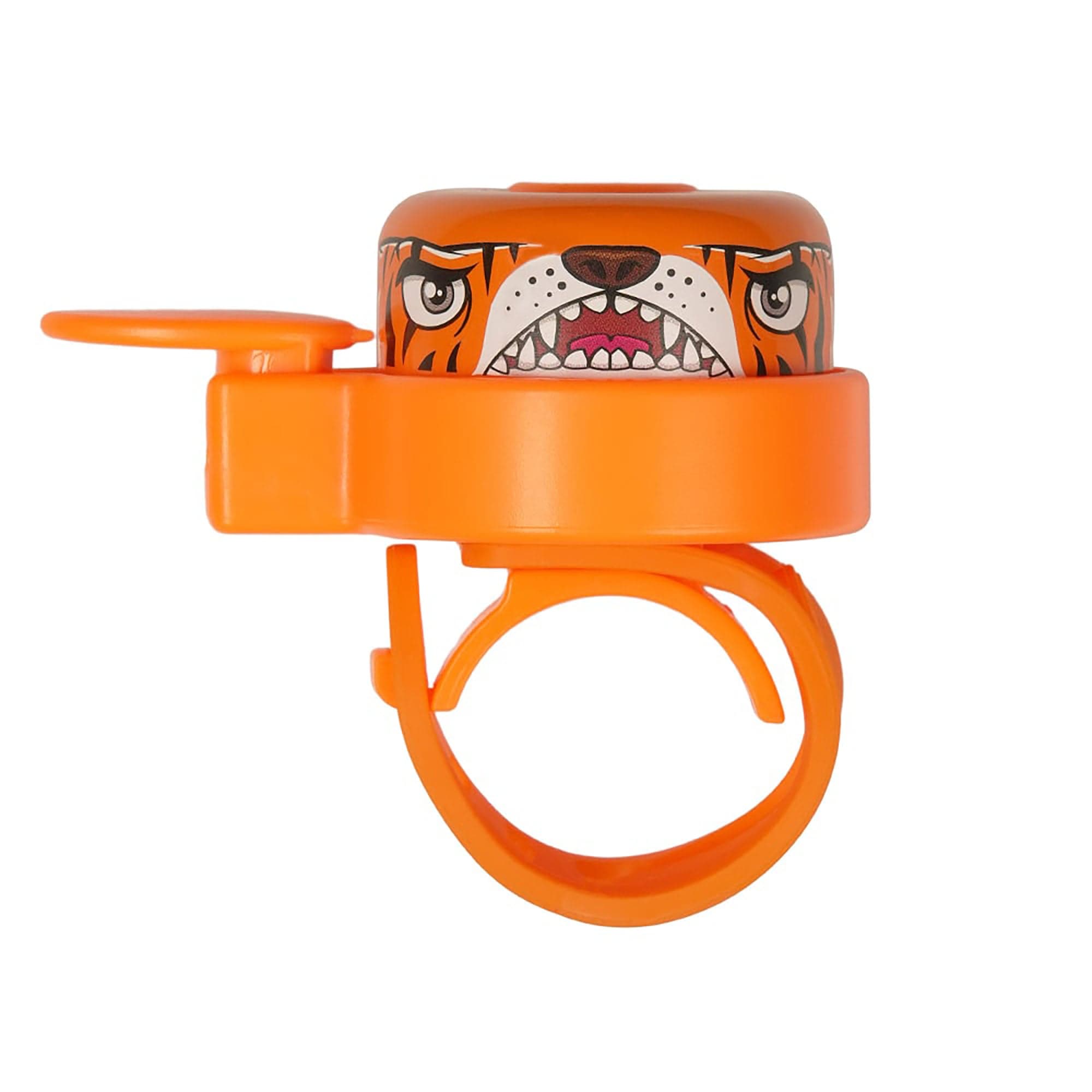 Crazy Safety Sampak: orange tigercykelhjelm, cykelhandsker, lås og tigerringeklokke til børn